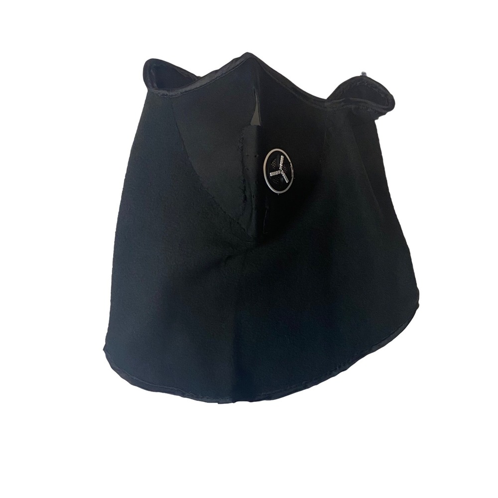 Black Neoprene Face Mask Neck Warmer With Button Closure For Winter Sports Ski M